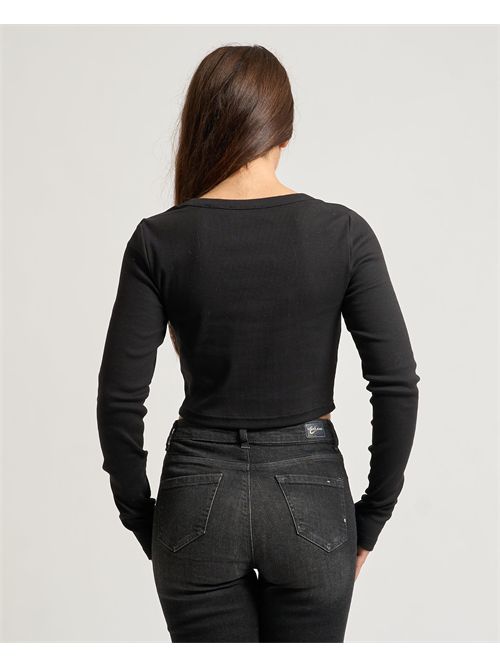 Cardigan donna Calvin Klein in cotone a costine corto CALVIN KLEIN | LV047C204GUB1